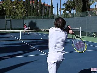 My tennis coach wasn't ready when I showed him my smooth pussy and sucked his cock.