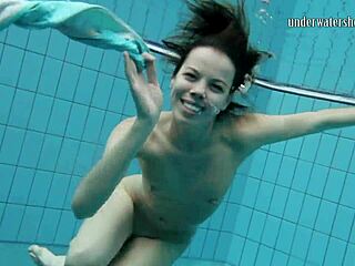 Gazel podvodkova shows off underwater beauty in bikini.