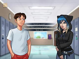 Summertime Saga 83 seuraa brunetti MILFiä animessa. Isot tissit loistavat kotitekoisessa hentaissa