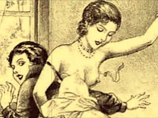 איור ארוטי וינטג' עם קסם רטרו מפתה