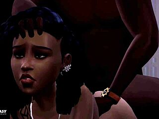 Glamorous black Nalani Mahiai seduces with big black cock in hentai anime cartoon.