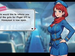 Honeysun Gameplay Starts With Redhead Flight Attendant