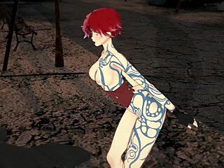 Tattooed Lilith Bent Over in 3D Hentai Doggy.