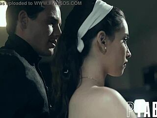 aria lee, lick my natural tits and swallow cum?