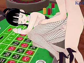 Android 18 and Chi-Chi bunny girls have intense sex