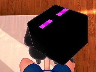 Girlfriend Dresses as Enderman for Bed Hentai in 3D Minecraft.