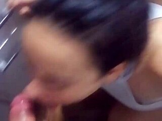 In the kitchen, amateurs have passionate sex, sucking big cock and masturbating.