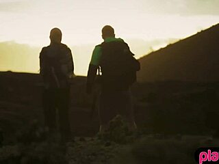 Nasty photographer bends over petite blonde model for outdoor fuck