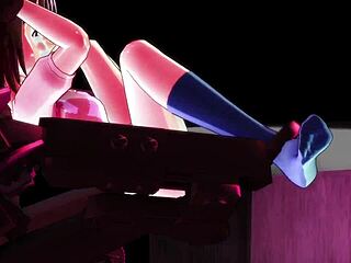 in this 3d cartoon hentai, spring-chan faces game challenges with naughty twists