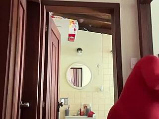 Neighbor In The Bathroom With Cute Milf