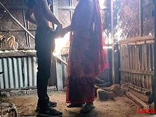 Red Saree Wife Gives Outdoor Blowjob in Official Localsex31 Video