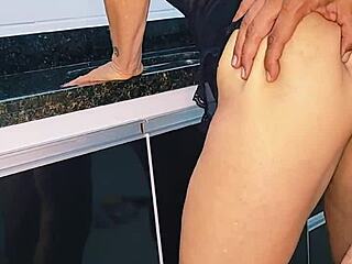 Blonde Milf Wife Gets Oral And Pussy Fucked On The Sink By Her Husband, Cumming Inside In Amateur Couple Sex