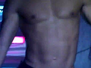 handsome brazilian stripper performs clothes ripped striptease in front of audience