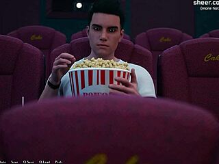 Rossa giovane 18+ pompino audace al cinema con creampie finale