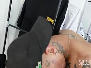 Bareback group fucking in closet