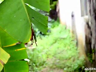 I get so horny when she bends over to fecth water for outdoor sex.