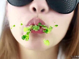 asian women moan while eating cucumbers in fetish