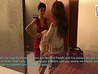 Blonde wife and mother-in-law engage in erotic game with big asses