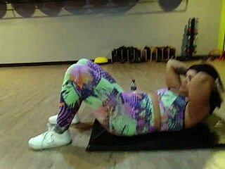 At The Gym Without Panties Training With Desire