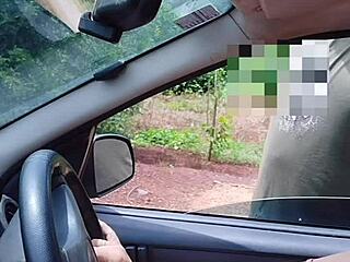 naughty bia showin off on the street, flashin her wet pussy and breasts... oops, clothes ripped!