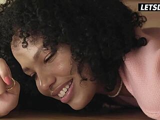 curly haired slut romy indy stuck under bed, banged deep!