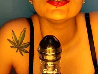 Blue Swaps His Cock for a Big Dildo and Swallows It All Deep