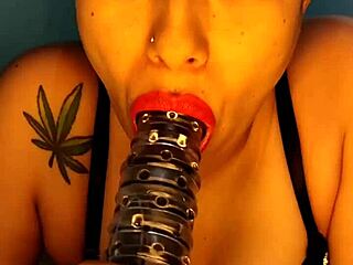 Blue Swaps His Cock for a Big Dildo and Swallows It All Deep