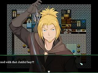 Entering holy cathedral in Succubus Covenant hentai game to find half-naked blonde goddess angels