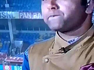 Spicy Hot Indian TV Anchor On Cricket Show