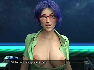 stranded in space, and it's blowjob time with huge boobs and big cock