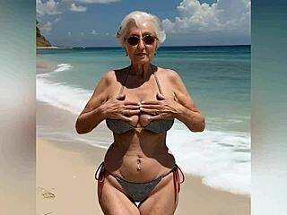 Mummo esittelee seksikästä bikiniaan likaisella puheella ja paljastaa kaiken alastomassa lopussa