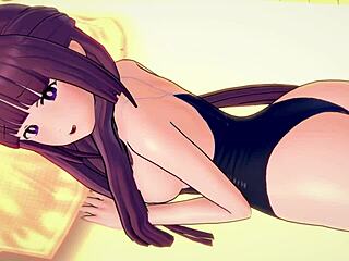 Fern se quita el traje de baño para follar duro en 3D