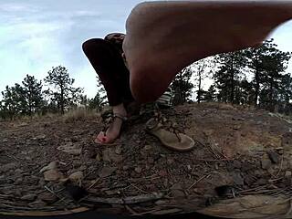 Giantess Shrinks Boss for Outdoor Punishment in Femdom VR Reality