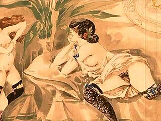 Vintage Erotic Drawings with Sensual Anime Flair