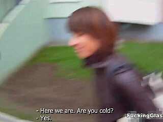 Teen Kirsten in ripped clothes gets spontaneous top-floor pounding with cum swallow