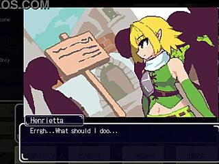 Elf endures rough deepthroat with two cocks in hentai game