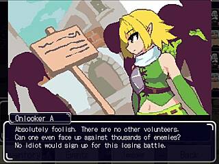 Elf endures rough deepthroat with two cocks in hentai game