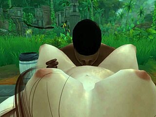Hey, Sims 4 black guy screws Lara Croft in jungle camp!