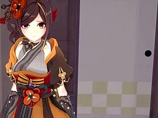 chiori's passionate blowjob in genshin impact
