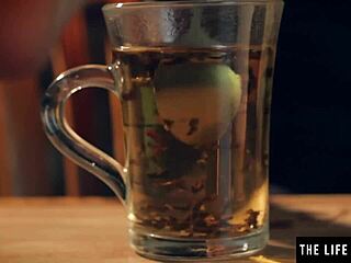 hot sexy girl applies cream to her big tits and hairy pussy