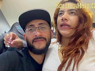 she arrives for contracts but sucks my huge cock deepthroat with facial as slutty whore housewife