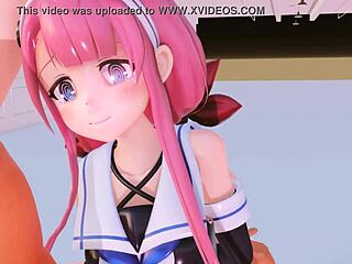 in this 3d scene, kaze teases pussy and creampies
