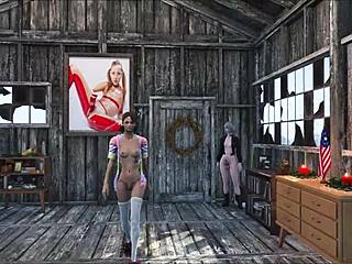 i play fallout 4 with cute anime brunette hentai porn in 3d at home