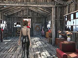 i play fallout 4 with cute anime brunette hentai porn in 3d at home