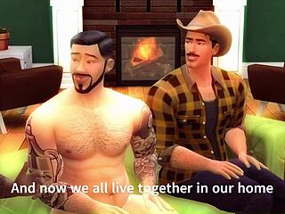 Toddy, gareth, and ethan start their saturday morning with a monster cock threesome sex session