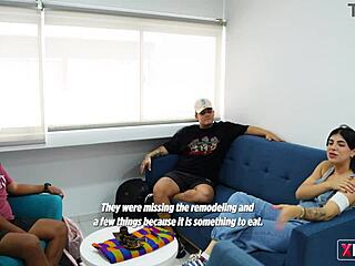 Colombian Curvy Beauty with Big Natural Tits Seduces Gay Friend for Feet Massage at Home