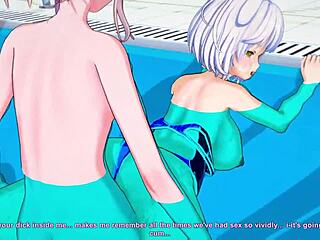 Pool hentai con ragazze asiatiche in cartoon 3d che scopano in piscina