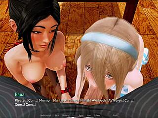 Harem hotel adventure in anime game 284