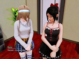 Harem hotel adventure in anime game 284