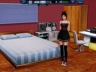 Harem hotel adventure in anime game 284